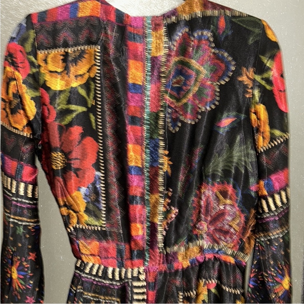 Farm Rio Black Mixed Scarves Mini Dress - Picture 9 of 14